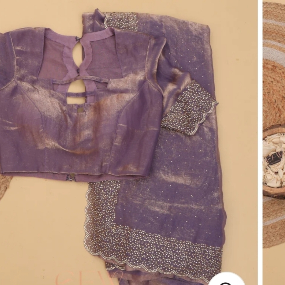 Purple Sheer Blouse with Keyhole Design